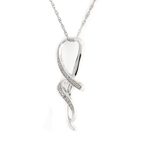 0,07 Karat natürliche Diamant platinierte Infinity-Halskette mit 18 Zoll Kette - Bild 2 von 4
