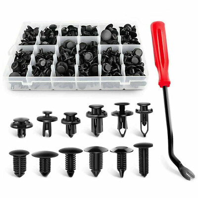 240 Pcs Auto Retainer Clips Car Fasteners Kit Set Push Pin Plastic Rivets Bumper