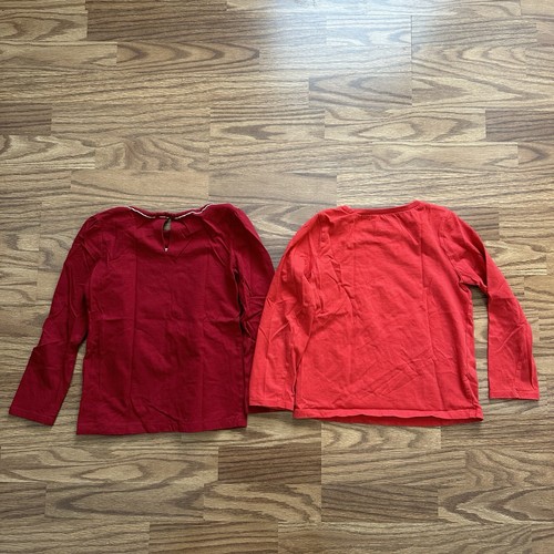 2 Pc Carter’s Kid Girls 7 7A Christmas Holiday Long Sleeve Shirts Red Deer EUC! - Picture 15 of 15