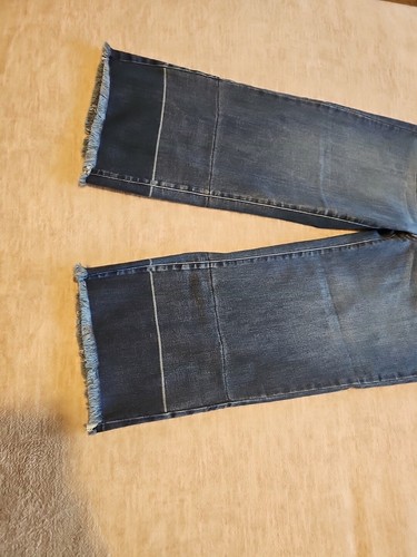 Judy Blue Jeans Size 15/32 15 32 Blue Wide Leg Crop Raw Hem JB88490 High Waist - Picture 7 of 10