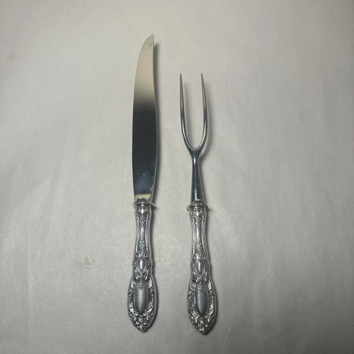 Towle King Richard Knife & Fork Steak Carving Set Sterling & Stainless