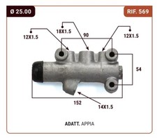 POMPA FRENO LANCIA APPIA III SERIE D'EPOCA RIF 569