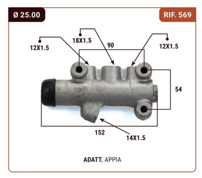 BRAKE PUMP LANCIA APPIA III VINTAGE SERIES REF 569