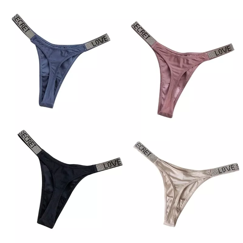 Sexy Women Panties Letter Briefs Fitness Gym Thongs Low Rise G
