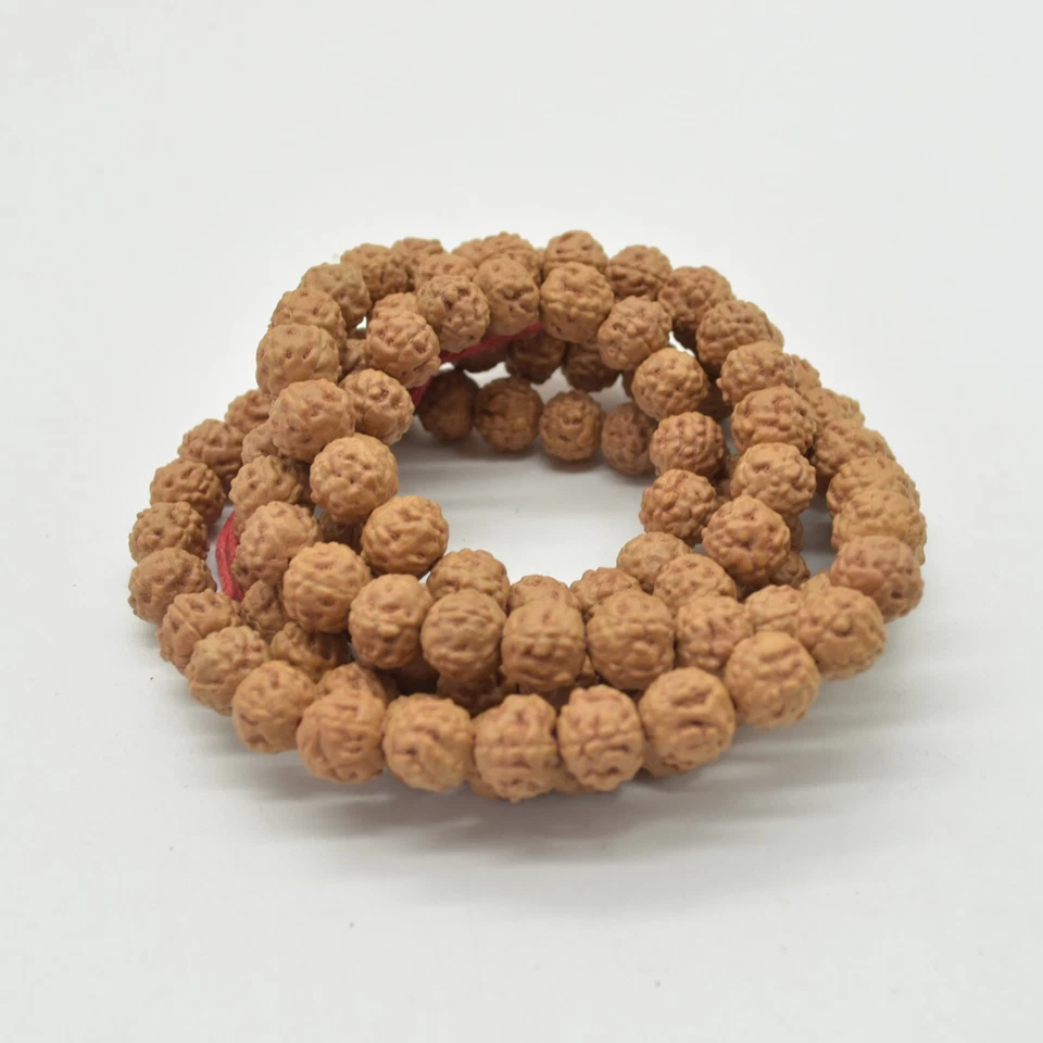 Rudraksha Seed Rondelle Wood Beads - 108 Mala Prayer Beads - 6 sizes to choose - Image 3 of 4