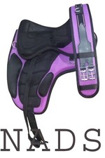 Treeless Freemax Synthetic English Horse Saddle Purple With Girth 12-19 inch