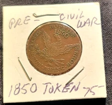 1850 US Hard Times Token: Hopkins Western Publishing House, Milwaukee TC-145385.