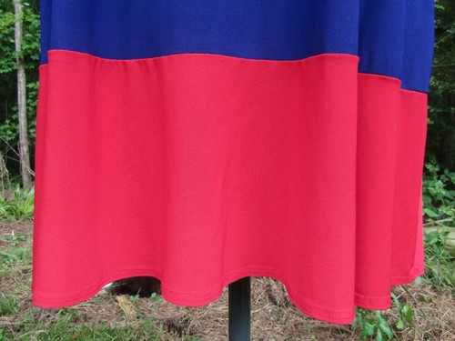 Blue & Red High Neck Swing Dress Mock Neck Shift Flowy by Tiana B Size 12 - Picture 4 of 5