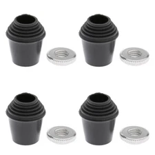 USA 4Pcs Threaded Bass Drum Spur / Floor Tom Leg Tips Plastic Feet w/ Lock Nut