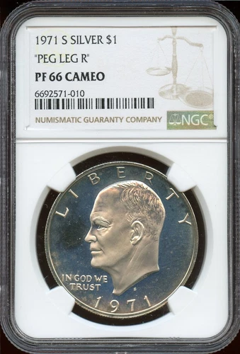 1971-S Silver EISENHOWER $1 NGC PF 66 Cameo