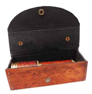 Telescopio in ottone con custodia di pelle pirata marinaio vintage cannocchia