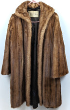Vintage Sanger Harris Dallas Long Mink Fur Coat, Sable Brown, Pockets