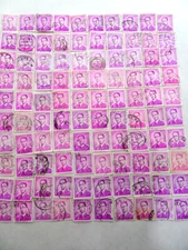 100 Belgium Cancelled Postage Stamp PINK King Baudouin Paper Art Crafts