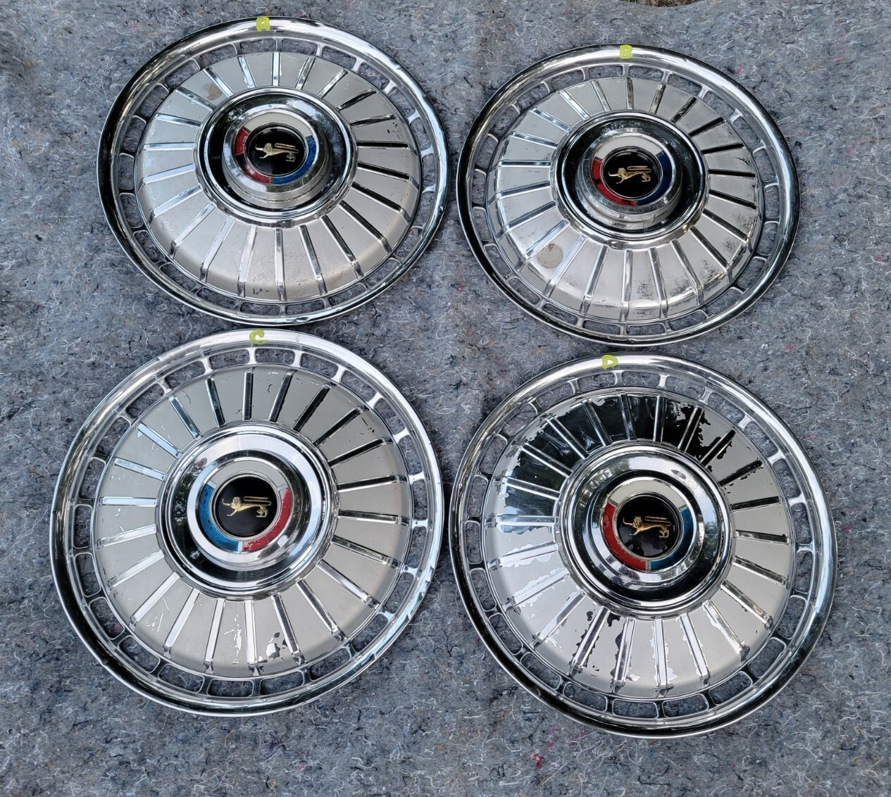 14" 1962 FORD GALAXIE HUBCAPS (4) USED OEM FULL COVERS IN DRIVER CONDITION eBay