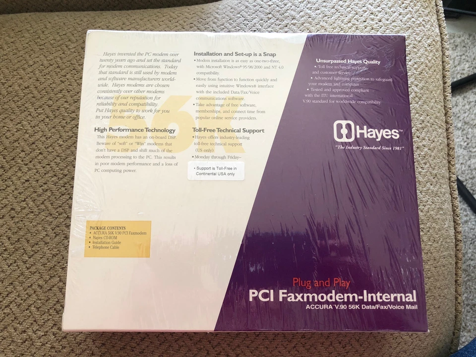 NEW Hayes Accura V.90 PCI Fax Modem Card H08-03357-B SEALED - Image 2 of 4