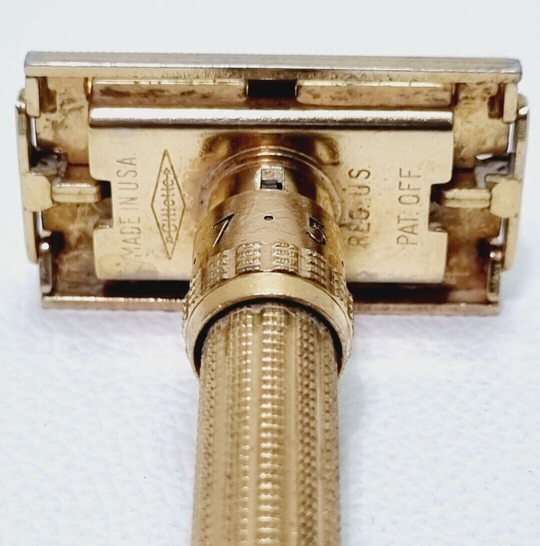 Gillette Aristocrat Gold Plated Adjustable Safety Razor L 1