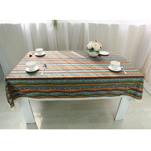 Bohemia Ethnic Striped Rectangle Tablecloth for Kitchen Party Table Cloth Cover - Picture 31 of 34