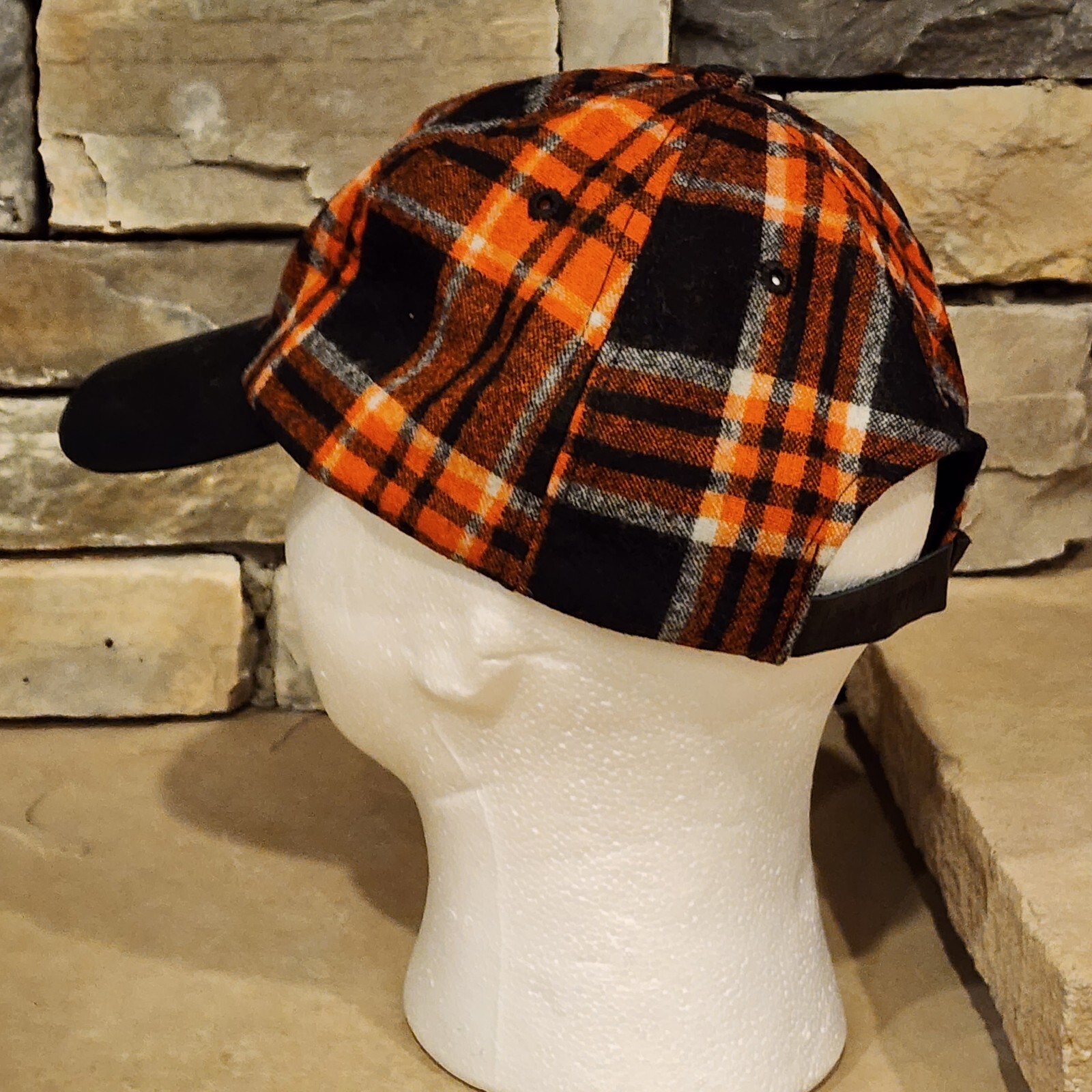 Pendleton Orange Plaid Wool Baseball Cap Hat One … - image 4