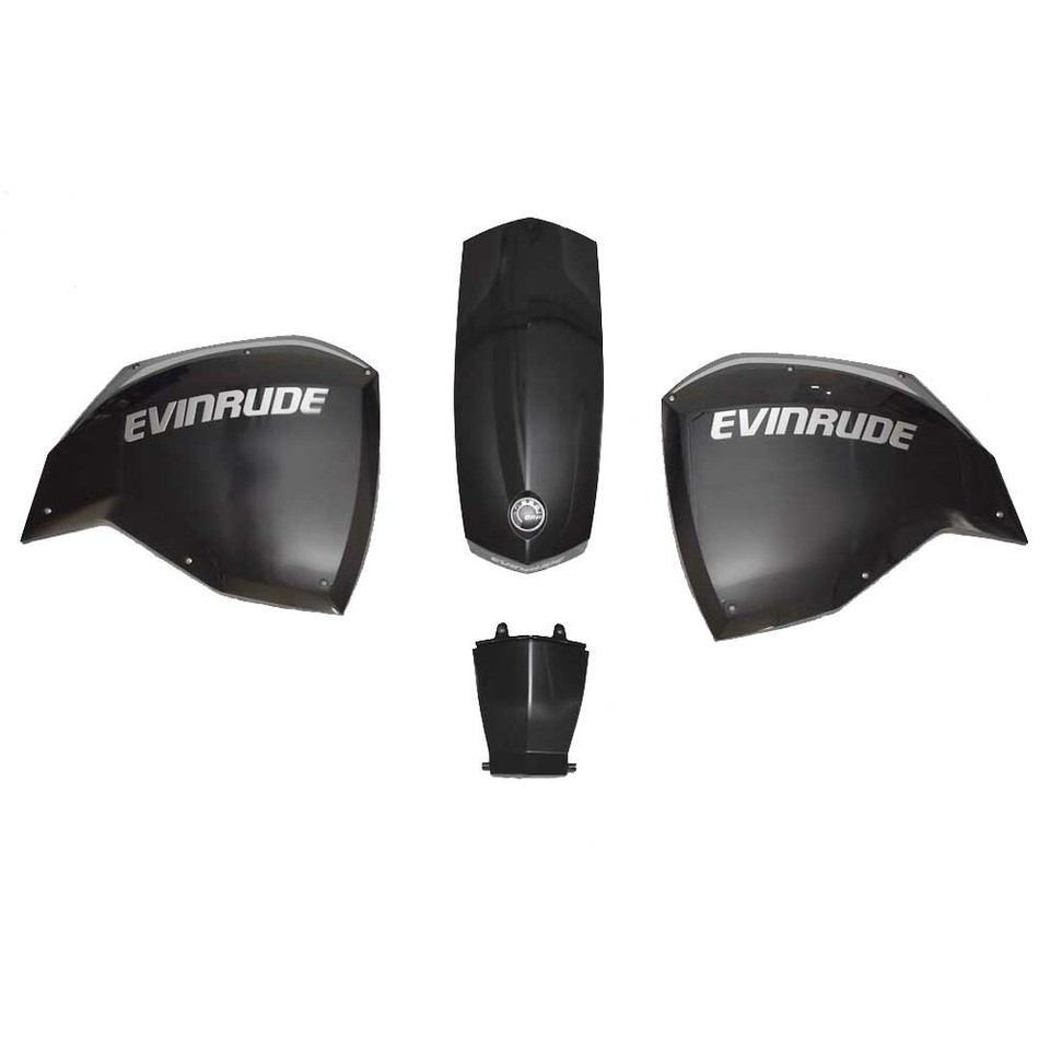 Evinrude Johnson Boat Cowling Panel Kit Deep Black Glossy eBay