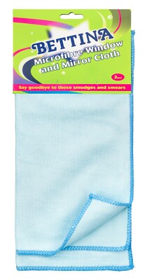 Bettina Mikrofaser Fenster und Spiegeltuch - 2er Pack - Spiegel, Glas, kratzfest