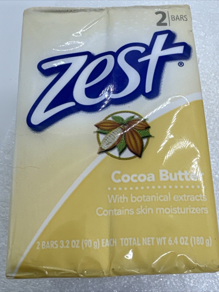 3 - 2 Packs Of ZEST COCOA BUTTER Bar Soap W/Botanical Extracts