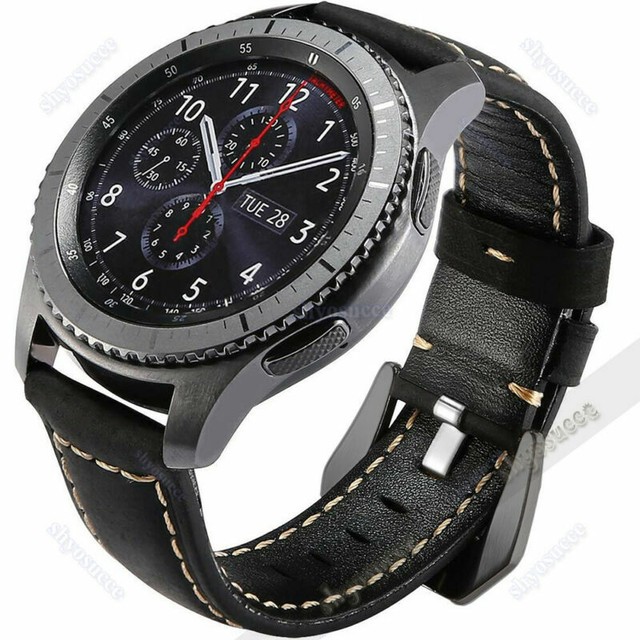 For Samsung Galaxy Watch 46mm 42mm Active 2 Stainless Steel Leather Straps Band | eBay