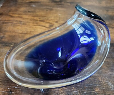 Vintage Mid Century Kunst Glasschale