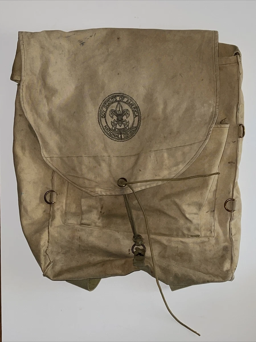 Vintage 1950s Boy Scouts of America Canvas Backpack 573