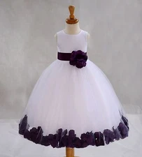 Flower Girl Dress Wedding Bridesmaid Birthday Pageant Graduation ROSE PETAL NEW