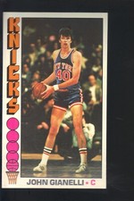 1976-77 TOPPS BASKETBALL JUMBO CARD JOHN GIANELLI #117 EX-EX/MT KNICKS  (minor p