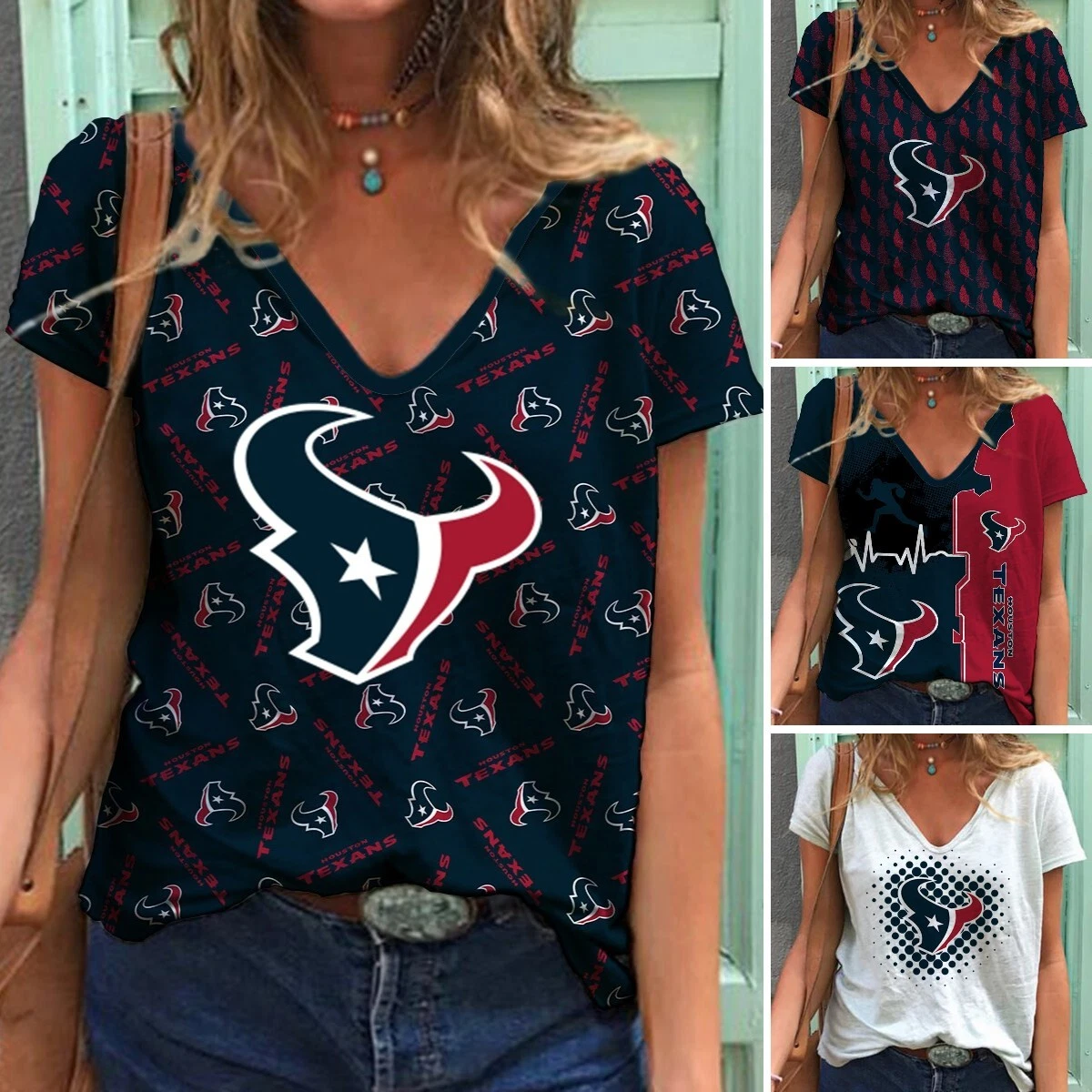 Ladies on sale texans shirts