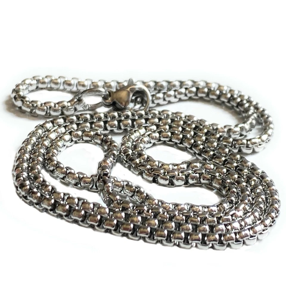 CATENINA COLLANA IN ACCIAIO INOX CATENA LUNGA 50 CM x 2,5 MM DA UOMO E DONNA - Immagine 3 di 4