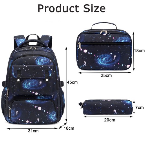 3Pcs/Set Boys Girls Backpack Rucksack Kids School Bag with Lunch Bag Pencil Bag - Picture 6 of 65