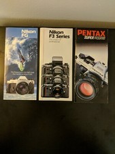 Vintage camera advertising 1985. Nikon F3 Series-Nikon FG-Pentax Super Program