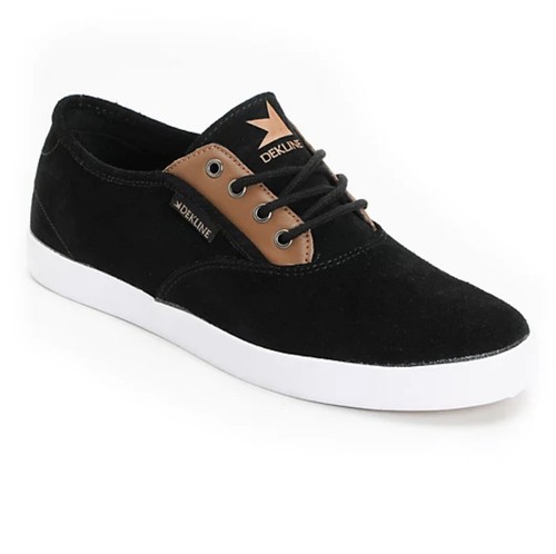 Mens Dekline Black / Camel Suede 