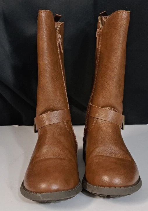 Botas OshKosh B'gosh para niñas pequeñas hasta la rodilla con cremallera marrón imitación cuero EE. UU.: 11 M Foto 4 de 4