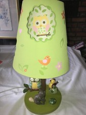 LAMBS IVY Woodland NURSERY LAMP Bird OWLS Beaver Mushrooms CUTOUT LAMPSHADE