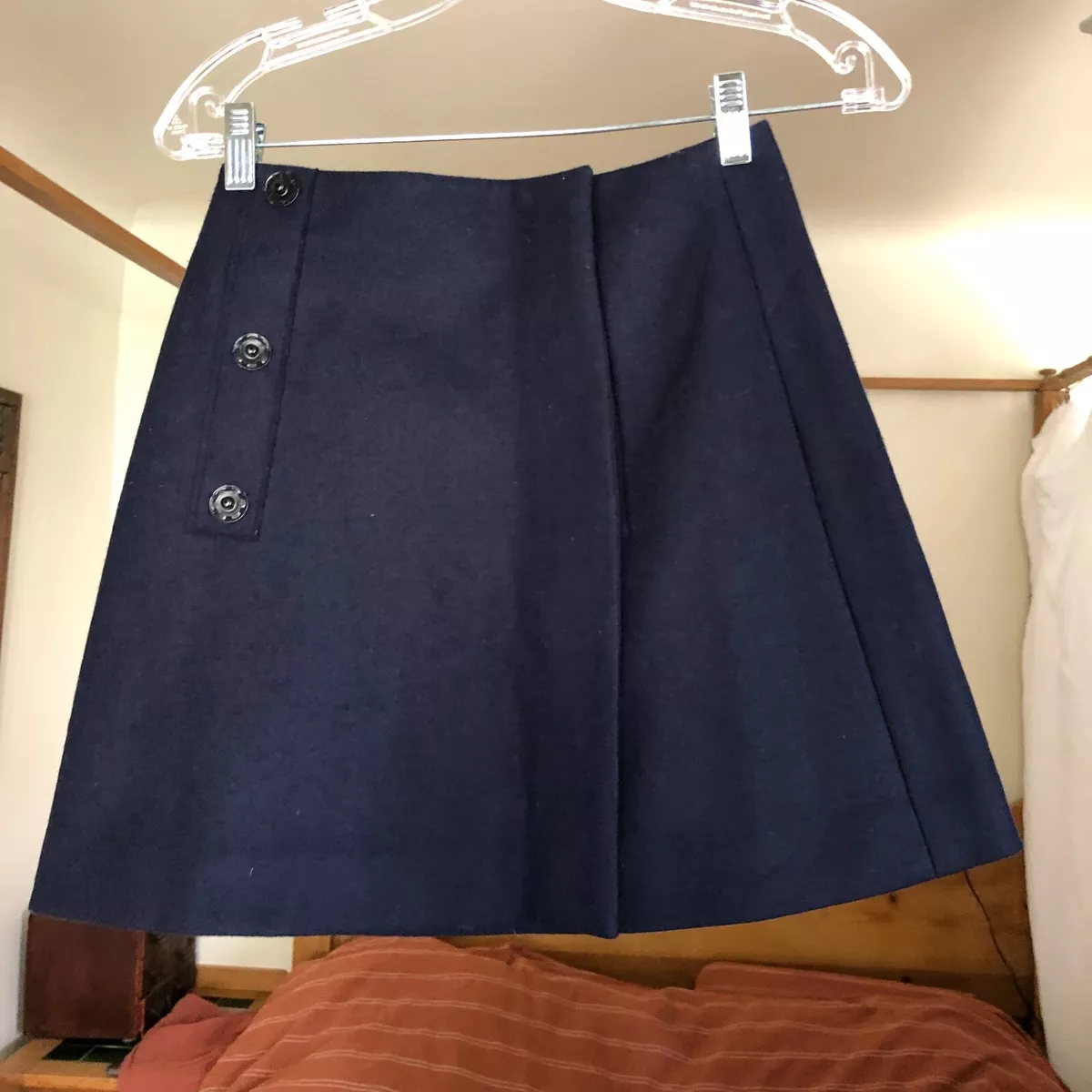 Navy top wool skirt
