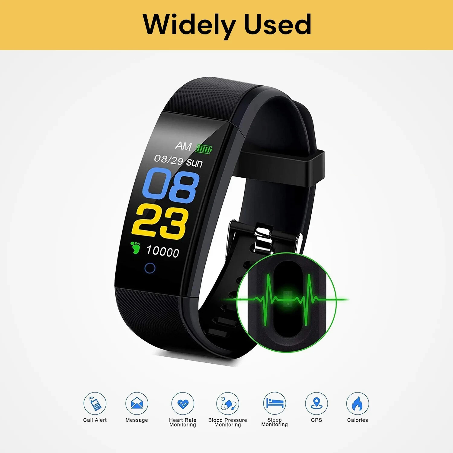 Smart Fitness Band Health Tracker Heart Rate Activity Waterproof Watch