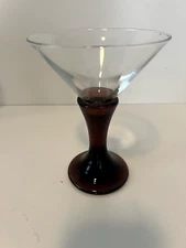 Fire and Light Signed Plum Martini Glass Very Nice
