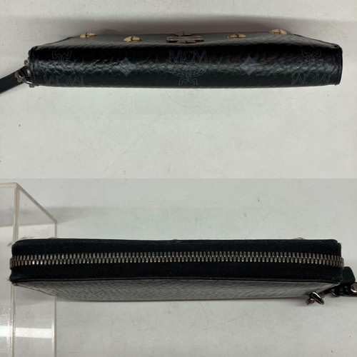 MCM Visetos Bi-fold Long Wallet Black Monogram Auth w/ Dust Bag, Guarantee Card - Picture 5 of 13