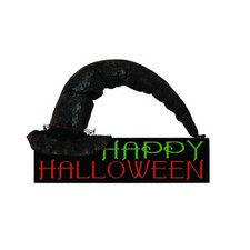   NEW Happy Halloween Witch Hat Wood Sign/Plaque Tree/Wreath Ornament Primitive