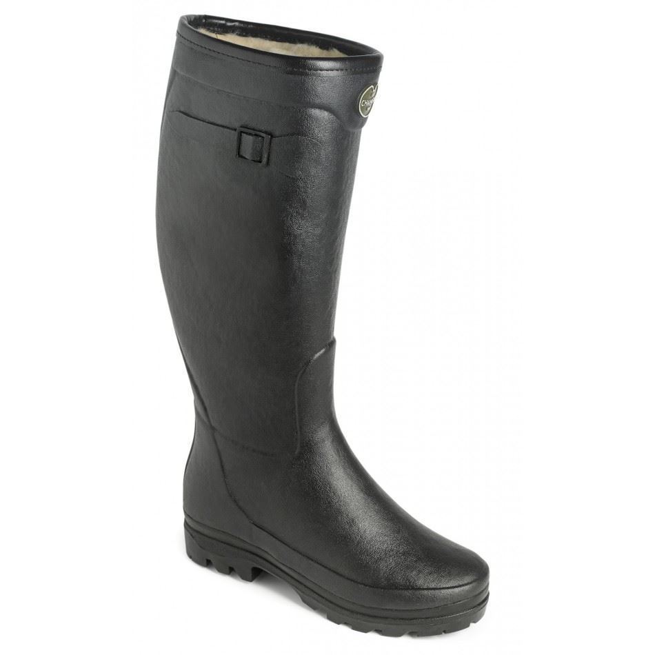 Le Chameau País Lady fourree piel forrada botas Wellington-Negro Le Chameau País Lady fourree piel piel piel forrada botas Wellington-Negro 83f524