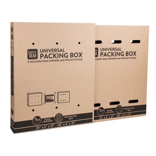 2 Stück Umzugskarton Polsterung Universal passt TV bis 65" Verpackung Aufbewahrung Griff - Bild 8 von 8