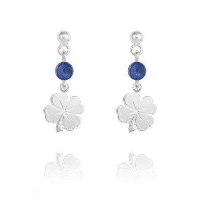 Boucles D'oreilles Puces En Argent 925 - Perles Lapis Lazuli Naturel 6mm - Bijoux Garantis