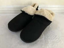 VONMAY Women's Fuzzy Slippers Boots Memory Foam Booties Shoes in Black SIZE 7-8