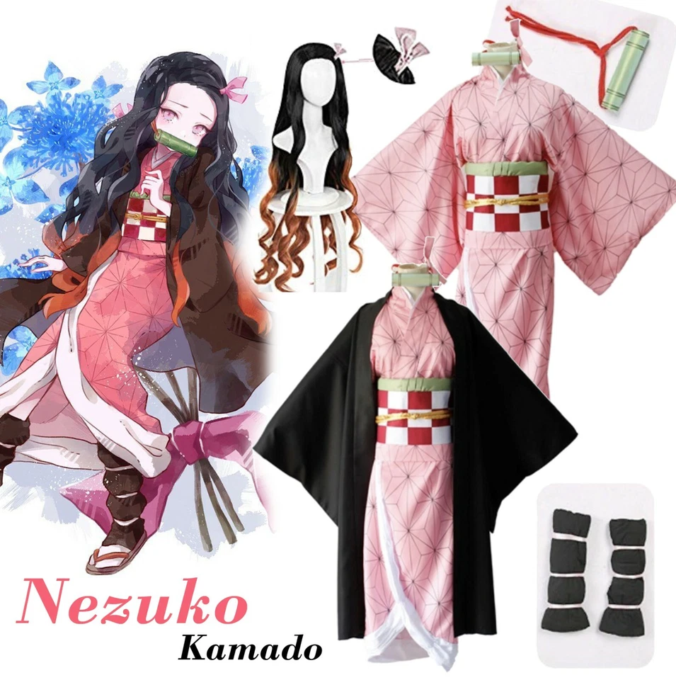 Anime Demon Slayer Nezuko Mitsuri Shinobu Kanao Disfraz Mujer Kimono Uniforme Conjunto Foto 2 de 4