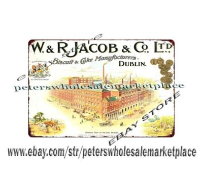 Biscuit Cake Manufacturers W R Jacob Co metal tin sign poster garage decor