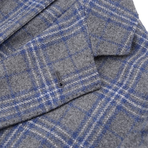 Sartorio by Kiton Gray-Blue Check Wool-Cashmere Sport Coat 38R (Eu 48) NWT - Picture 4 of 11