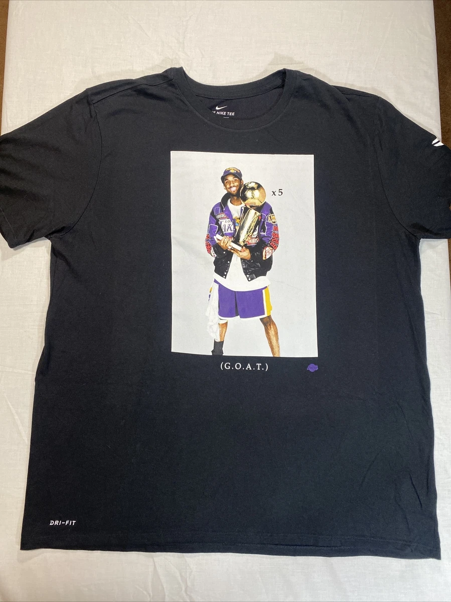Vintage 2014 Nike Kobe Bryant GOAT Dri Fit T shirt Size XXL 5X Champion Mamba